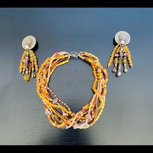 African Beaded Earring/Necklace Set